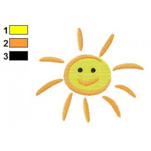 Cartoon Sun Embroidery Design